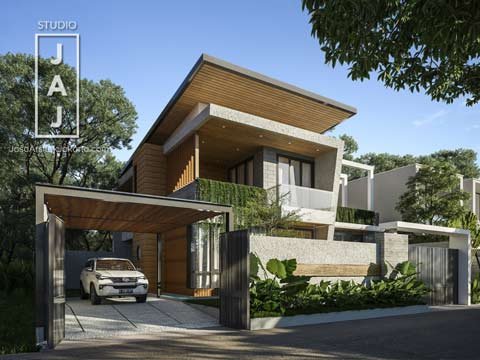 Desain Renovasi untuk Modernisasi Fasad Rumah 2 Lantai milik Pak Didi