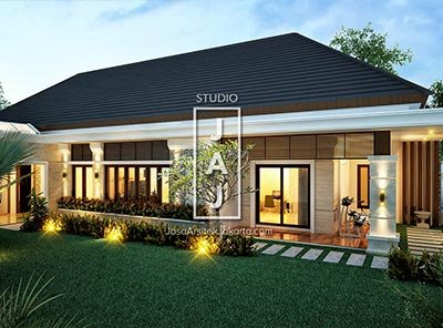 Desain Rumah 1 Lantai bergaya Bali Modern di Jakarta