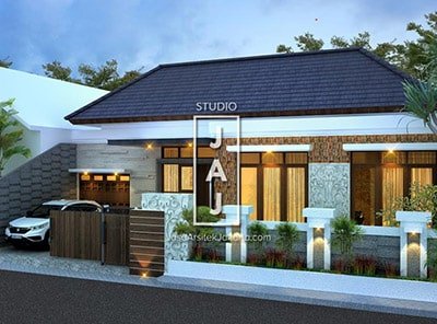 Desain Rumah 1,5 Lantai 340 M² Style Bali Modern Bp Deddy Di Depok