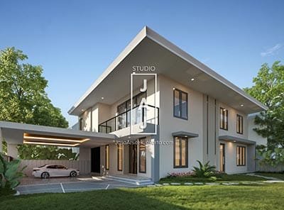 Desain Rumah 2 Lantai 400 m2 Milik Bapak Rudi di Jakarta Utara