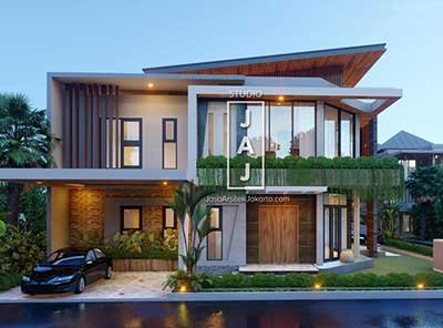 Desain Rumah 2 Lantai Milik Bapak Ganda Di Tangerang, Banten