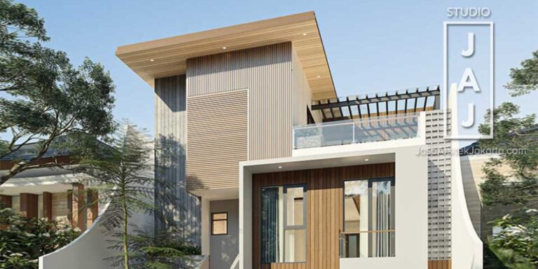 Desain Rumah dan Kost Tropical Modern 3 lantai yang simple dan elegan