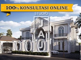 Desain Rumah Mewah Mediterania Klasik luas 1500m2 di Tanjung Selor Kalimantan
